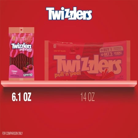 حلوى تويزلرز بول اند بيل بنكهة الكرز 172 جم | Twizzlers Pull ‘n’ Peel Cherry Candy