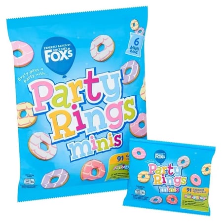 فوكس بارتي رينقز ميني – بسكويت حلقات ملونة (6 أكياس صغيرة)