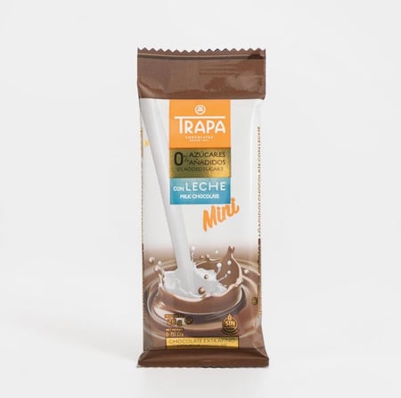 شوكولاتة ترابا بالحليب ميني بدون سكر مضاف 20 جم – TRAPA Mini Milk Chocolate