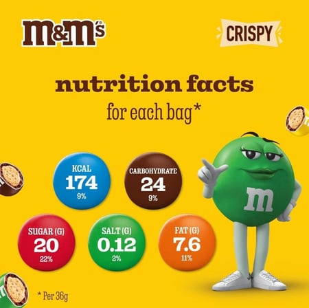 ام اند امز كرسبي بالشوكولاته 36 جم للحبه مستورد فرنسا