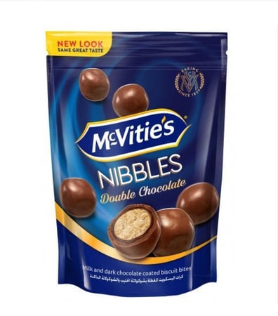 ماكفيتيز نبلز دبل شوكولاتة – كرات بسكويت مغطاة بشوكولاتة الحليب والداكنة (McVities)