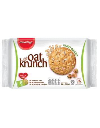 بسكويت الشوفان مونشيز اوت كرانش بالبندق  208 جم – Munchy’s Oat Krunch