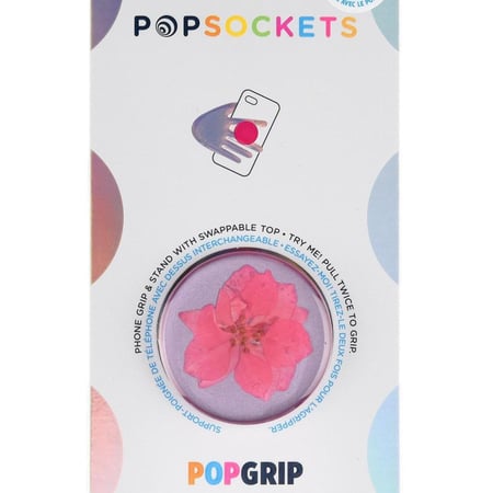 مسكة جوال من بوب سوكيت شكل زهرة وردية