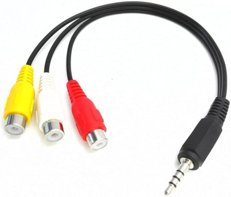 محول 3.5 مم 3 أقطاب إلى 3 RCA FEMAL