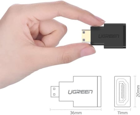 محول MINI HDMI MALE TO HDMI FEMALE من شركة UGREEN