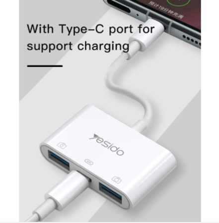 محول 3IN1 منفذ USB-C من شركة YESIDO
