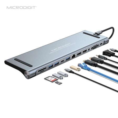 محول تايب سي للجوال متعدد المنافذ من شركة MICRODIGIT