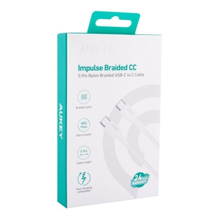 سلك شاحن USB-C TO USB-C من شركة AUKEY