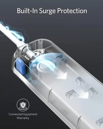 توصيلة كهرباء ب 3 منافذ و مدخلين USB ومدخل PD من شركة ANKER