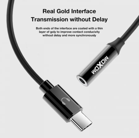 محول سماعة اذن AUX عالي الجودة USB-C من شركة MOXOM