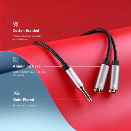 كابل صوت 3.5 ملم من MALE إلى FEMALE من شركة UGREEN