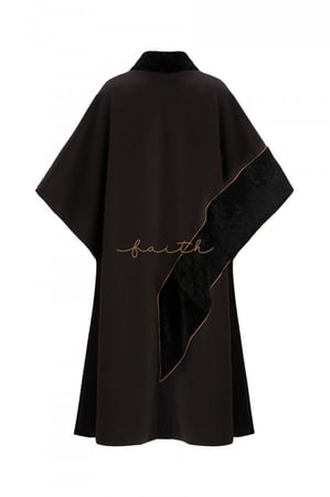 BLACK PONCHO CASHMERE & ASTRAGAN
