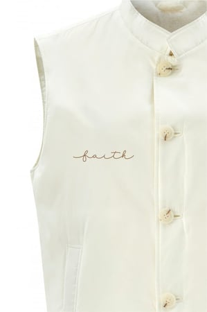 WHITE WATERPROOF BUTTON MEN VEST