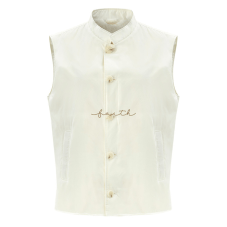 WHITE WATERPROOF BUTTON MEN VEST