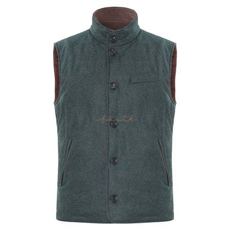 GREEN & BROWN DOUBLEFACE VEST