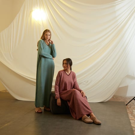 LIGHT GREEN KNIT WOOL DRESS