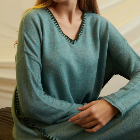 LIGHT GREEN KNIT WOOL DRESS