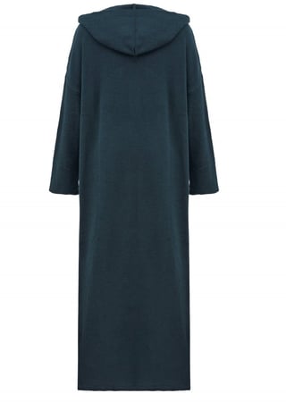 DARK GREEN LOOSE FIT KNIT WOOL DRESS