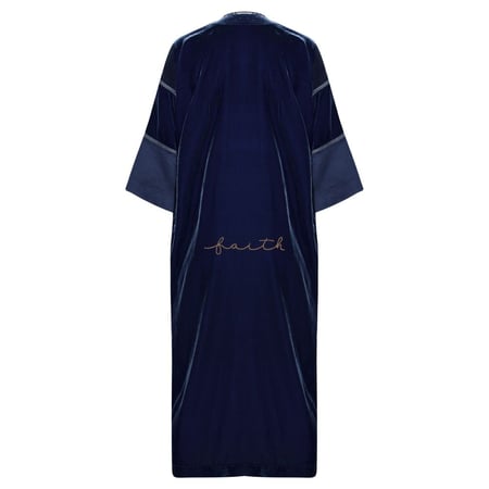NAVY BLUE VELVET & PYTHON ABAYA