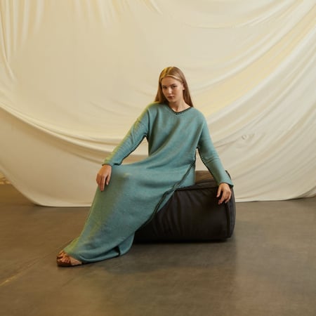 LIGHT GREEN KNIT WOOL DRESS
