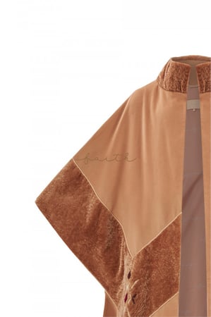 CAMEL PONCHO CASHMERE & ASTRAGAN