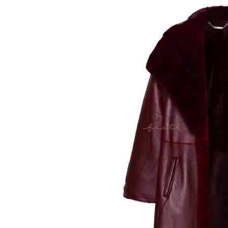 BURGUNDY SHEARLING/MINK