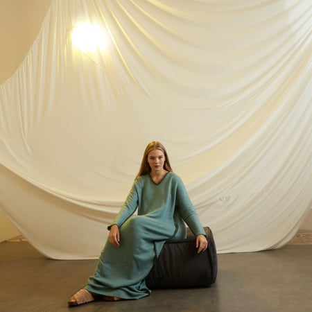 LIGHT GREEN KNIT WOOL DRESS