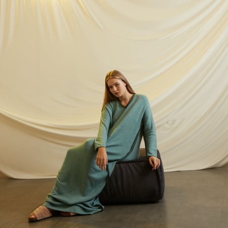 LIGHT GREEN KNIT WOOL DRESS