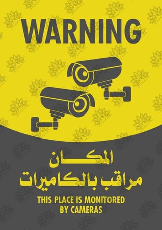 ملف PDF لتحذير This place is monitored by cameras جاهز للطباعة
