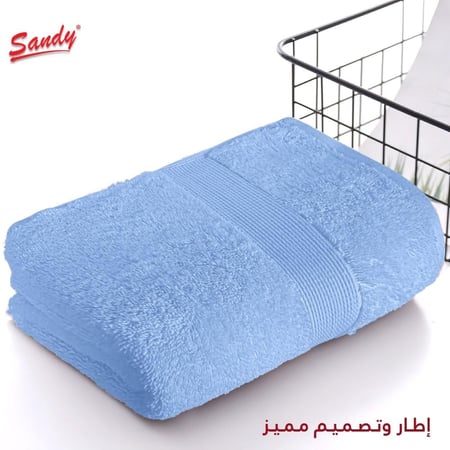 مناشف فندقية لون سماوي مقاس وسط