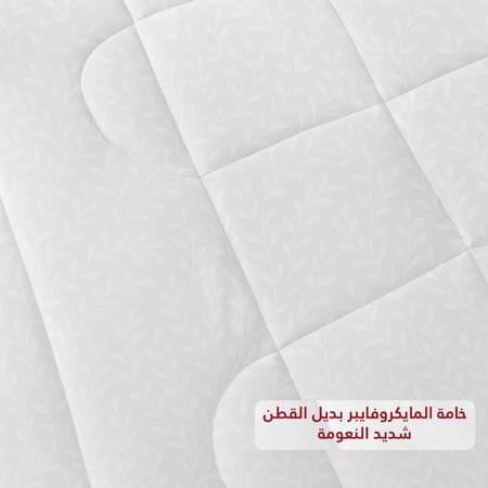 مفرش نفر ونص روز فلوري - أبيض