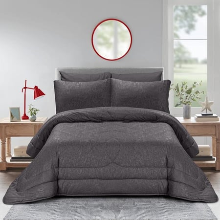 اطلبى الحين مفرش سرير رمادي 6 قطع - مقاس نفرين