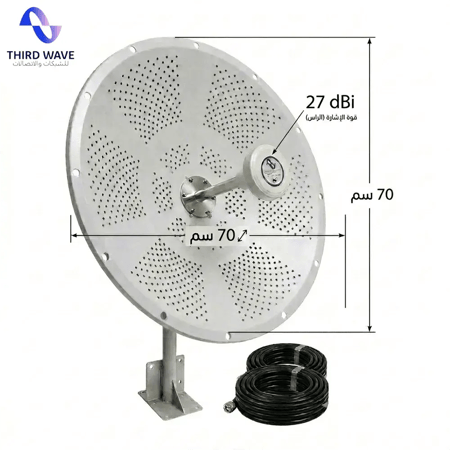 بكج راوتر Huawei CPE 5 H155-381 معدل مع انتينا MIMO 27dBi وصحن 70×70 سم لشبكات 4G و5G