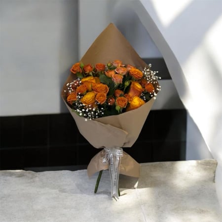 باقة ورد بيبي روز وجوري اورنج