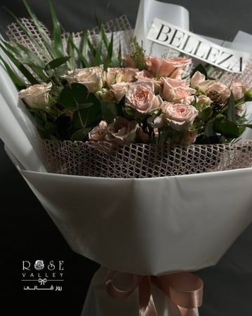باقة ورد بيبي جوري 10 أغصان مع تغليف شبكي