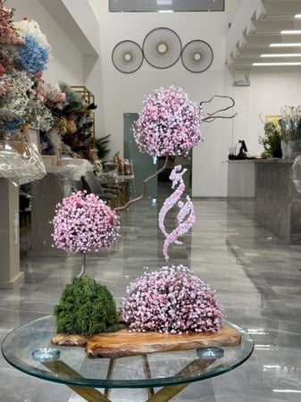 خشب مع ورد طبيعي