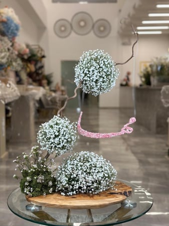 خشب مع ورد طبيعي