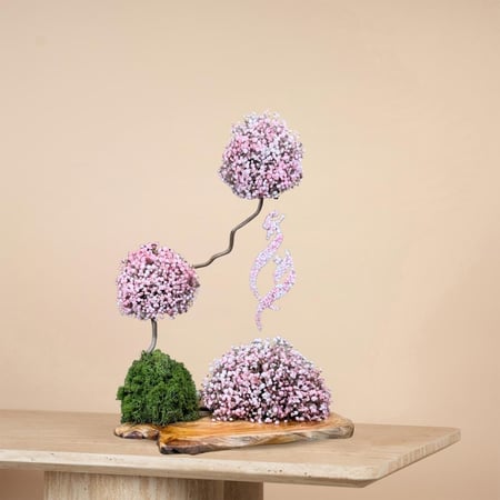 خشب مع ورد طبيعي