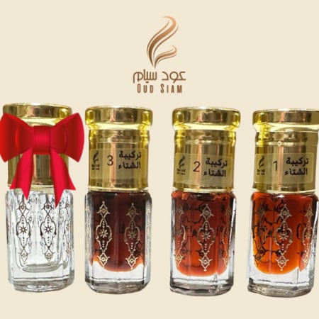 مجموعة دهن عود مخلط فاخر مسك عنبر ورد ادهان عود بيور