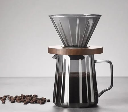 طقم تقطير كلاسيك V60 انيق - زجاجي اسود | V60 Dripper Set 02