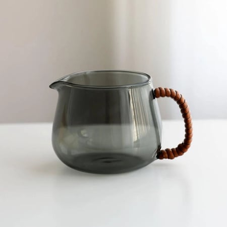 سيرفر زجاجي اسود مسكة بني 01 | 350 ml