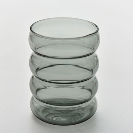 كوب التموج الزجاجي - 300 مل-رمادي