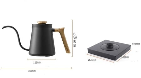 غلاية كوف الذكية للترشيح 600 مل - لون اسود | Smart Pour Kettle 600ML