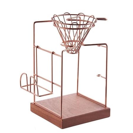 ستاند ترشيح فاخر ستيل بقاعدة خشبية لـ v60