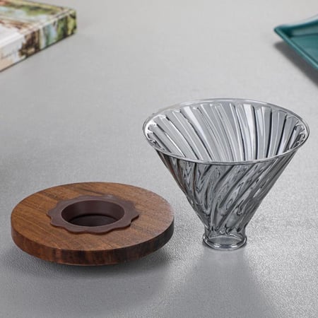 طقم قمع مع سيرفر زجاجي اسود  V60 مقاس 02 -600 مل