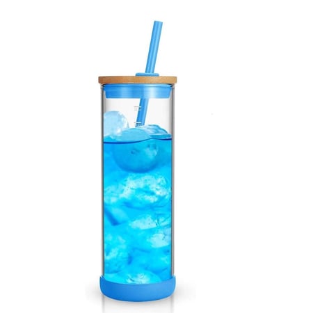 كوب مزود بقاعدة بلاستيك ومصاص 450مل