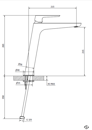 خلاط مغسلة أيطالي مودرن عالي ضمان 10 سنوات من شركة توريما Teorema الأيطالية