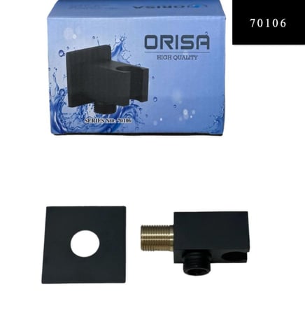 كوع دفن أسود مع قاعدة سماعة سن نحاس