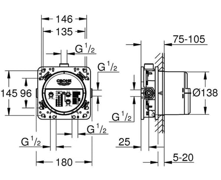 ابعاد قلب خلاط دش دفن جروهي سمارت