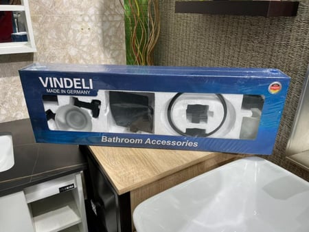 طقم اكسسوارات الحمام اسود 6 قطع